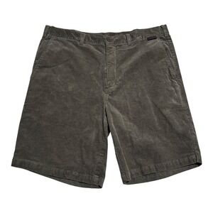 Laird Limited Edition Cotton Spandex Flat Front Green Corduroy Shorts‎ Men's 36